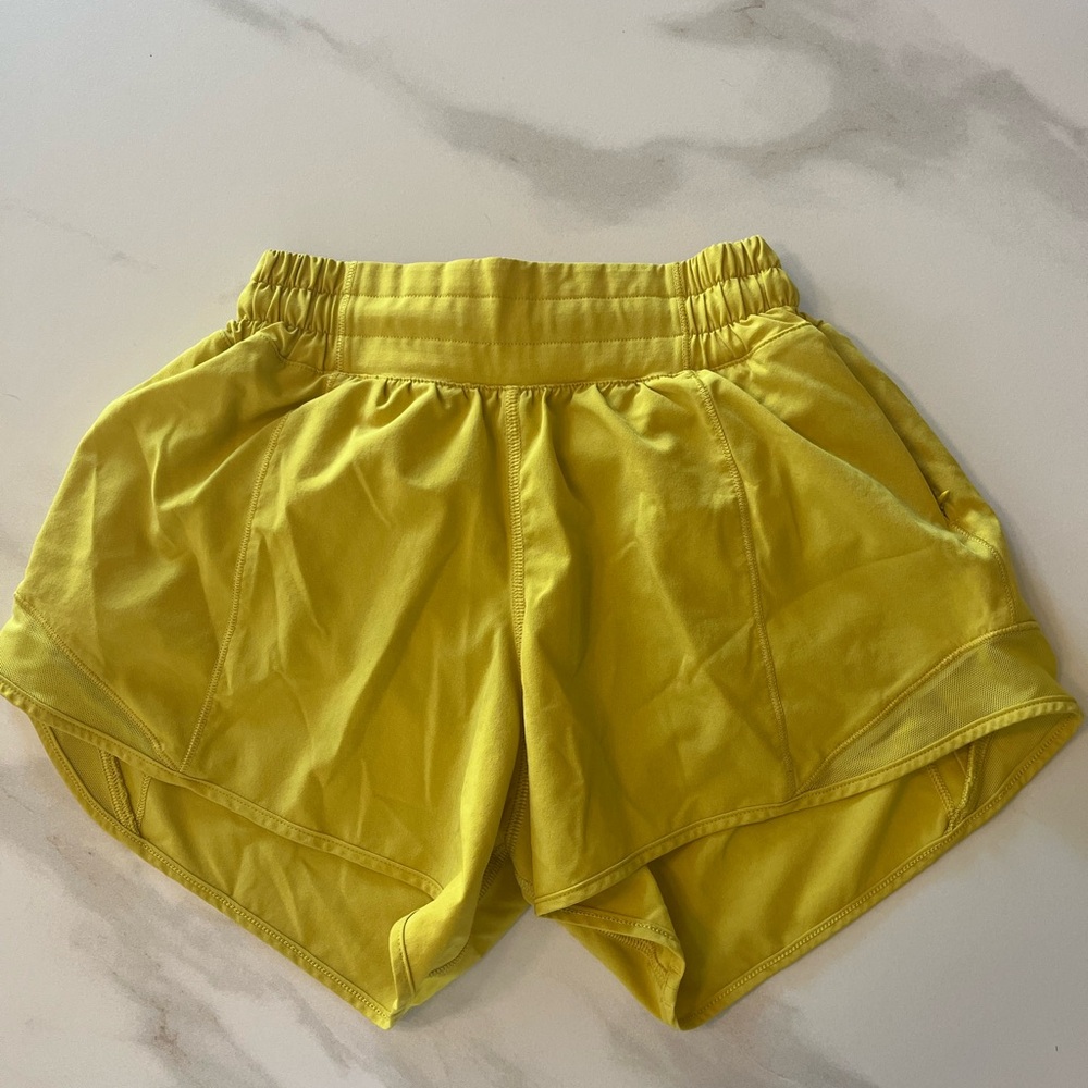 Lululemon Athletica Yellow Athletic Shorts